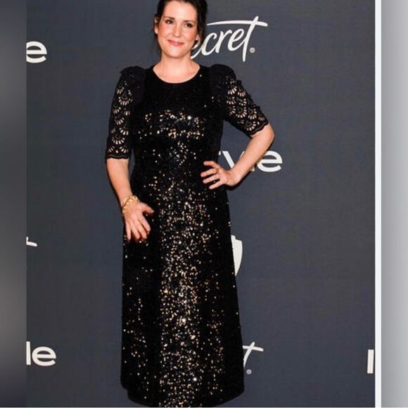 Sea New York Black Sequin Gown with Sleeves! - Picture 6 of 6